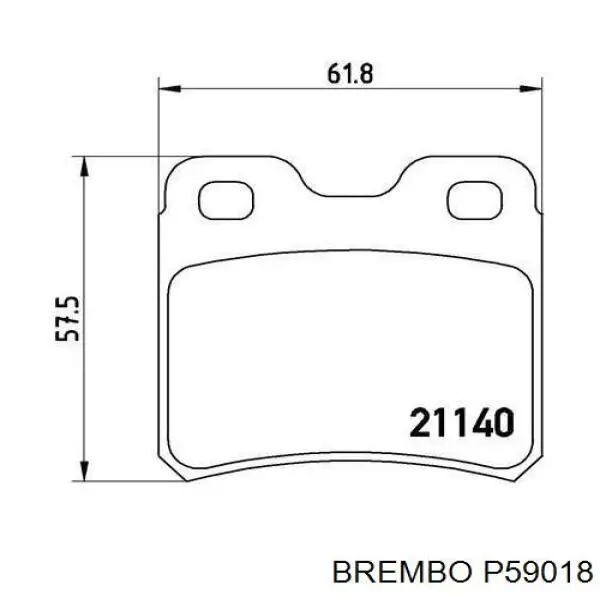 P59018 Brembo колодки гальмові задні, дискові