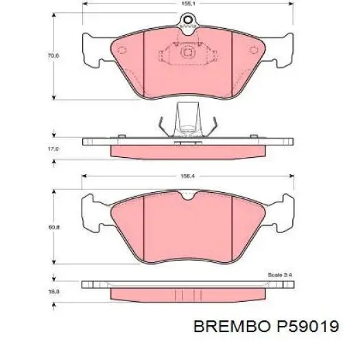 Тормозні колодки Brembo P59019