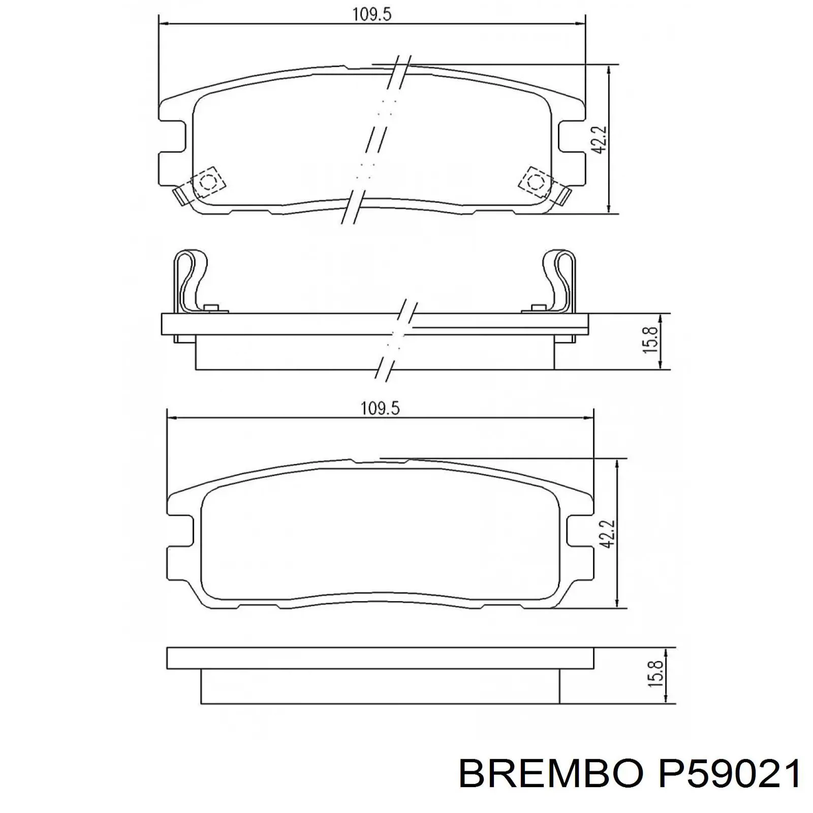 P59021 Brembo колодки гальмові задні, дискові