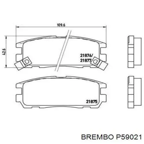 Купити P59021 Brembo Задні колодки