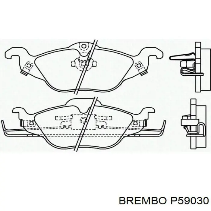 P59030 Brembo колодки гальмівні передні, дискові