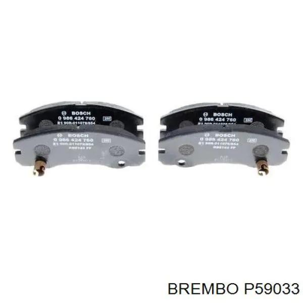P59033 Brembo колодки гальмівні передні, дискові