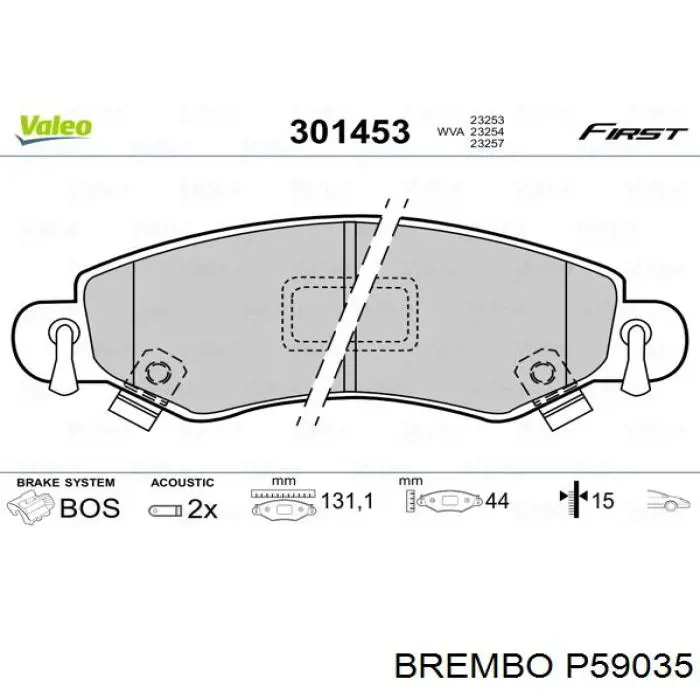 P59035 Brembo Передні гальмівні колодки