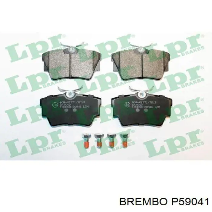 P59041 Brembo Колодки гальмівні задні, дискові