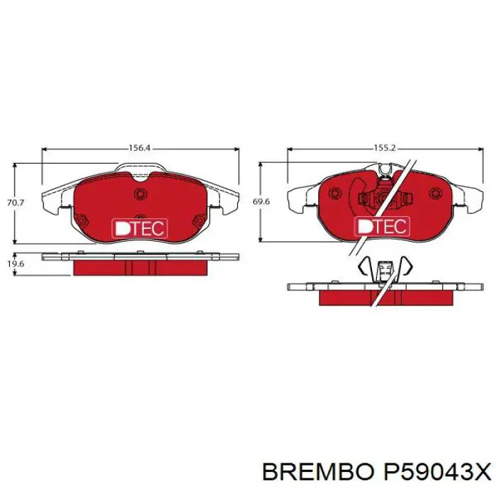 Гальмівні колодки Brembo P59043X ціна, від 22.40 USD