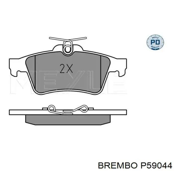 Купити P59044 Brembo Задні колодки