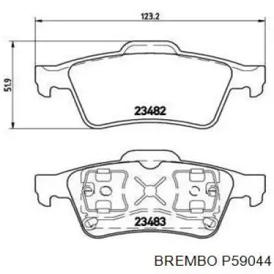 Задні гальмівні колодки P59044 Brembo