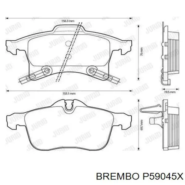P59045X Brembo Передні гальмівні колодки