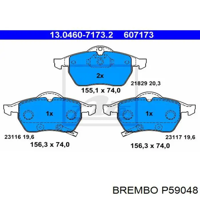 Купити P59048 Brembo Колодки гальмівні передні, дискові