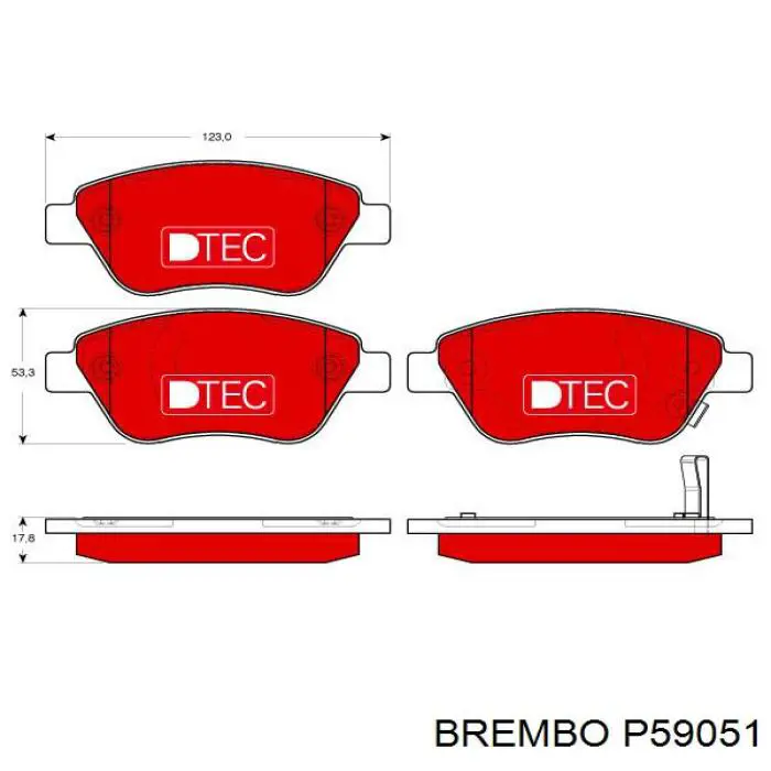 Тормозні колодки Brembo P59051
