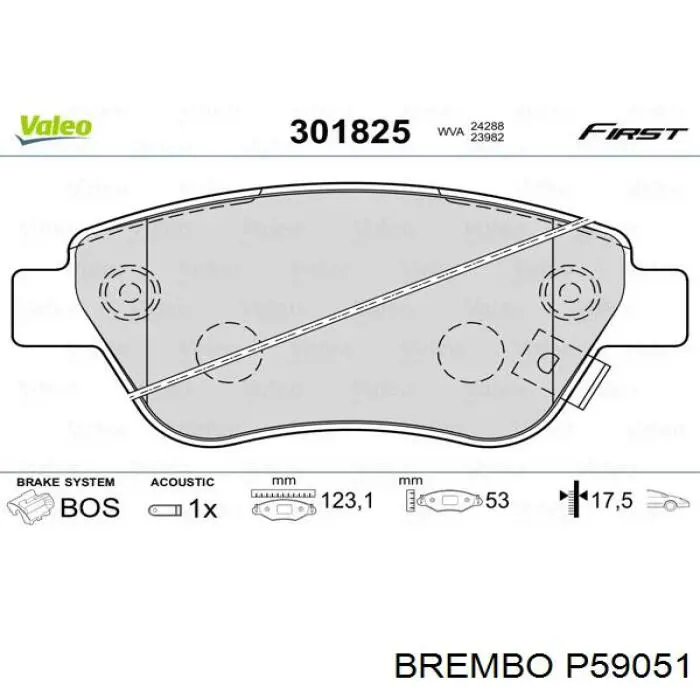 P59051 Brembo Передні гальмівні колодки