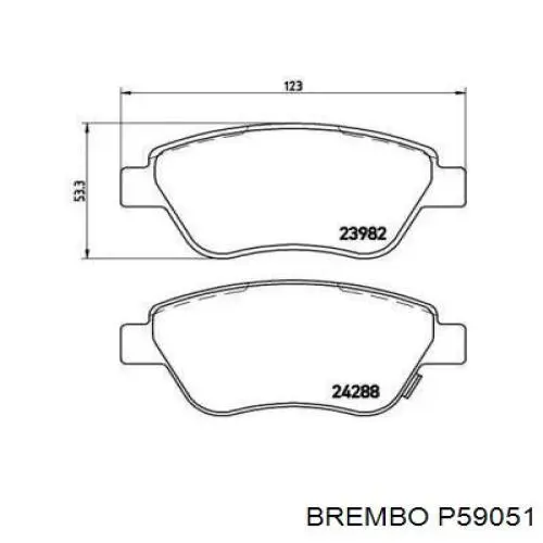 Гальмівні колодки Brembo P59051 ціна, від 27.56 USD