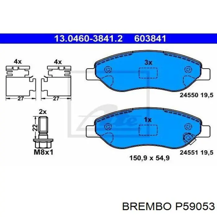 P59053 Brembo Передні гальмівні колодки
