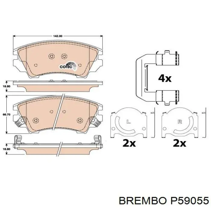 Гальмівні колодки Brembo P59055 ціна, від 53.39 USD