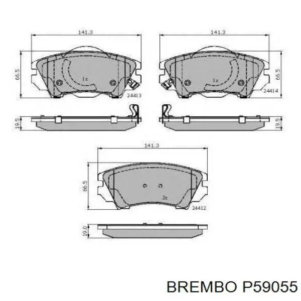 P59055 Brembo колодки гальмівні передні, дискові