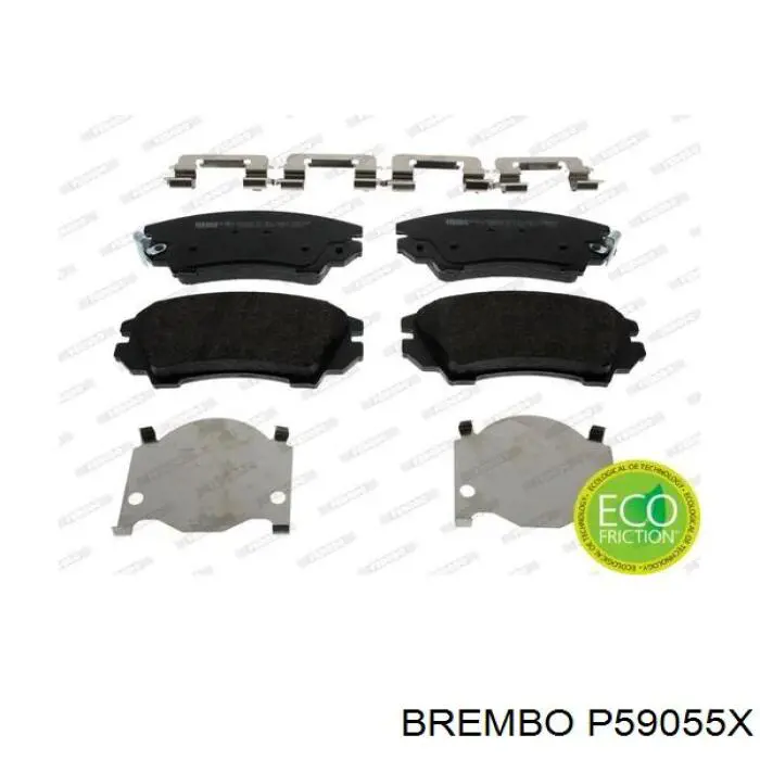 Купити P59055X Brembo Колодки гальмівні передні, дискові