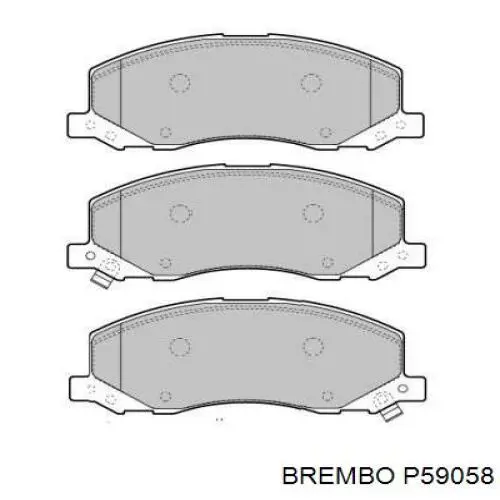 P59058 Brembo колодки гальмівні передні, дискові