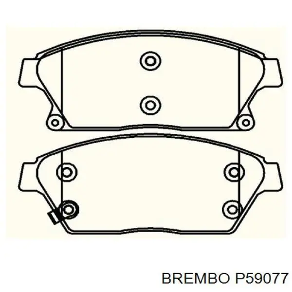 P59077 Brembo колодки гальмівні передні, дискові