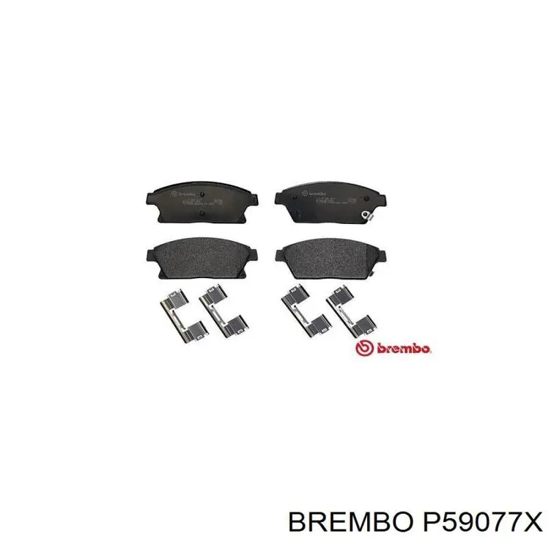 Купити P59077X Brembo Колодки гальмівні передні, дискові