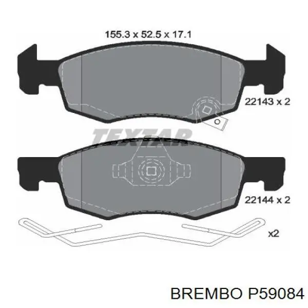 Колодки гальмівні передні, дискові P59084 Brembo