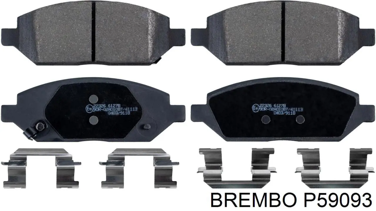 Купити P59093 Brembo Колодки гальмівні передні, дискові
