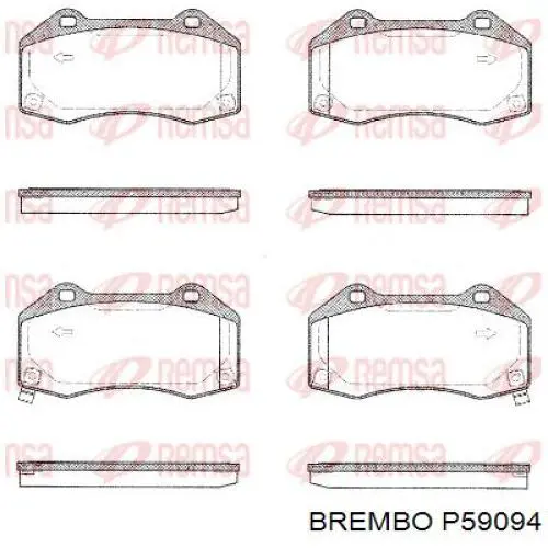 Купити P59094 Brembo Колодки гальмівні передні, дискові