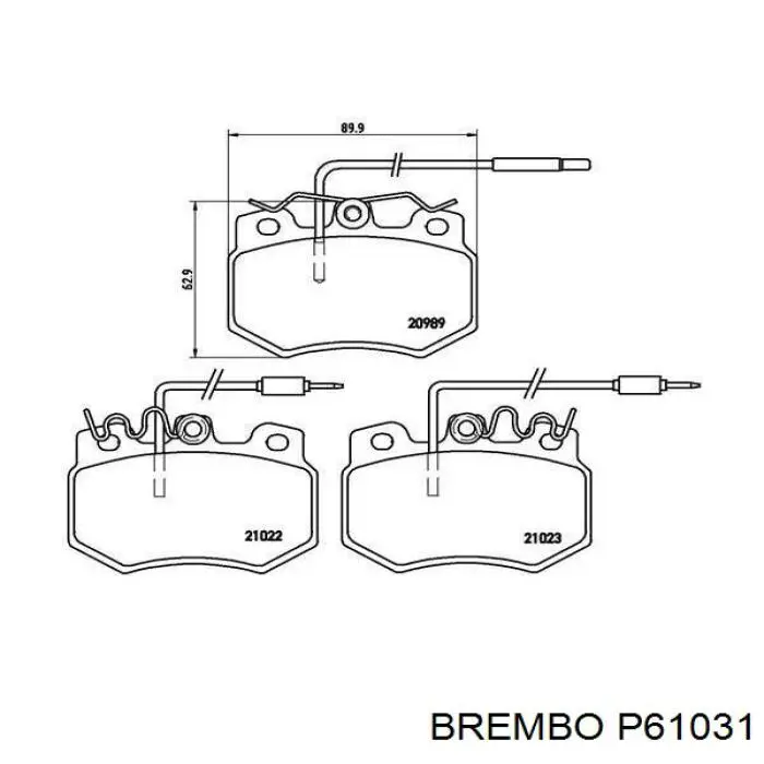 P61031 Brembo колодки гальмівні передні, дискові
