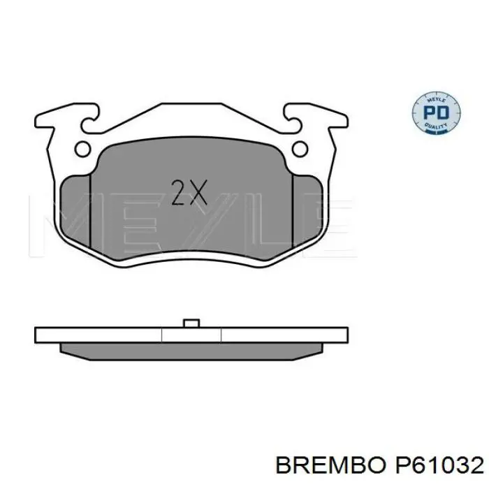 Задні гальмівні колодки P61032 Brembo
