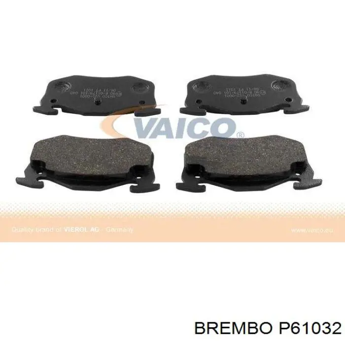 P61032 Brembo колодки гальмові задні, дискові