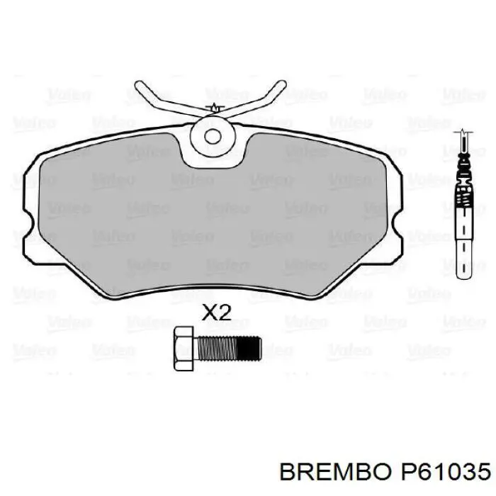 Купити P61035 Brembo Колодки гальмівні передні, дискові