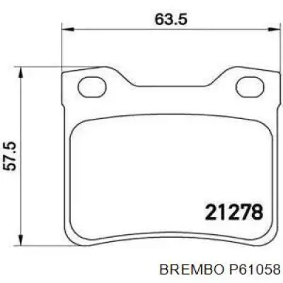 Задні гальмівні колодки Brembo P61058 ціна, від 15.76 USD