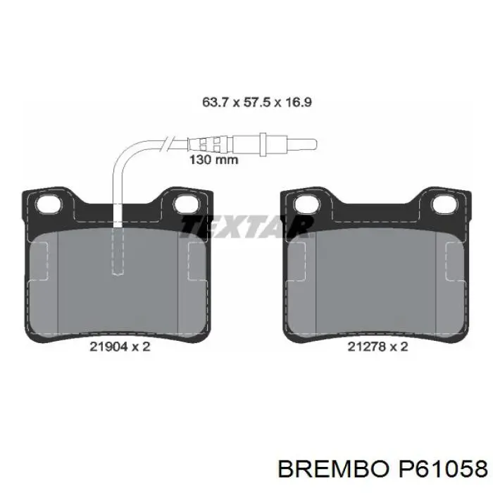 Задні гальмівні колодки P61058 Brembo