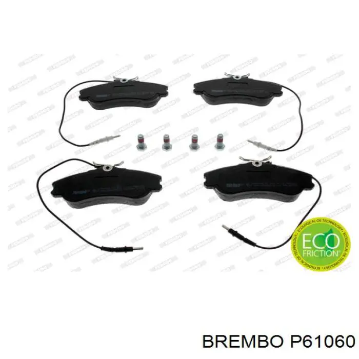 P61060 Brembo колодки гальмівні передні, дискові