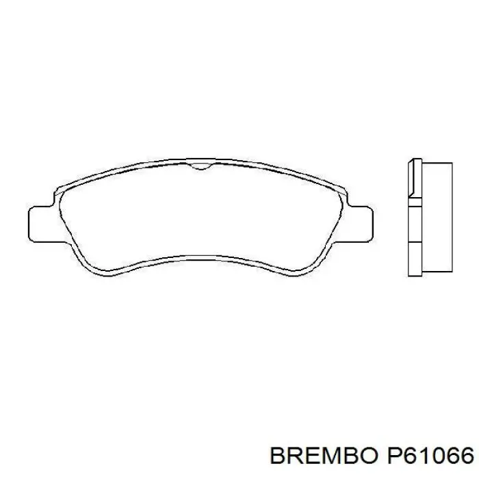 P61066 Brembo колодки гальмівні передні, дискові