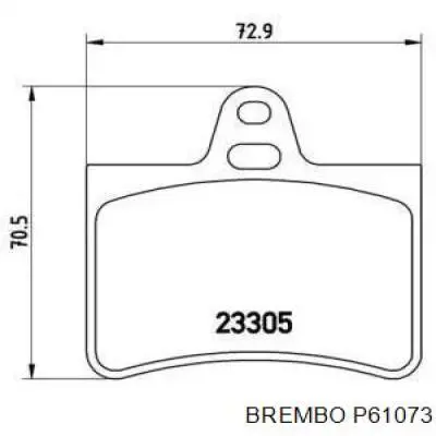 Колодки гальмові задні, дискові P61073 Brembo