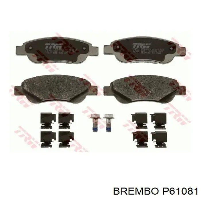 Купити P61081 Brembo Колодки гальмівні передні, дискові