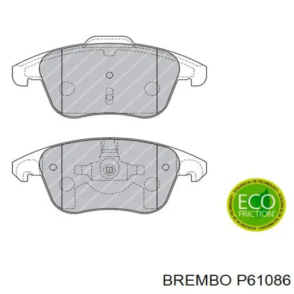 Купити P61086 Brembo Колодки гальмівні передні, дискові
