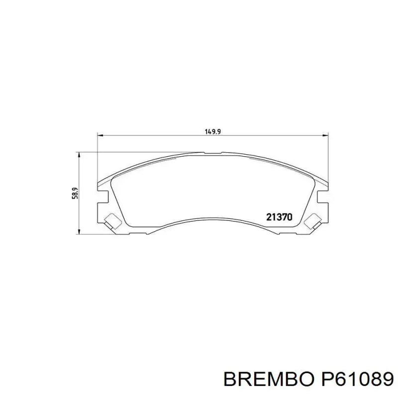 P61089 Brembo колодки гальмівні передні, дискові