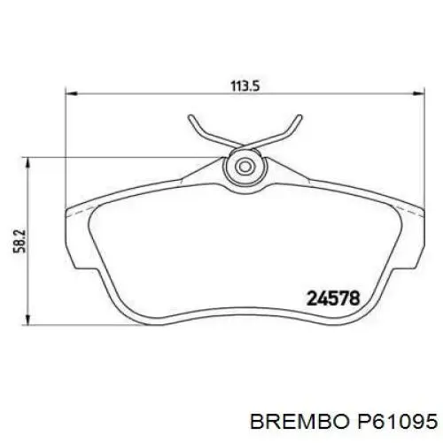 Купити P61095 Brembo Задні колодки