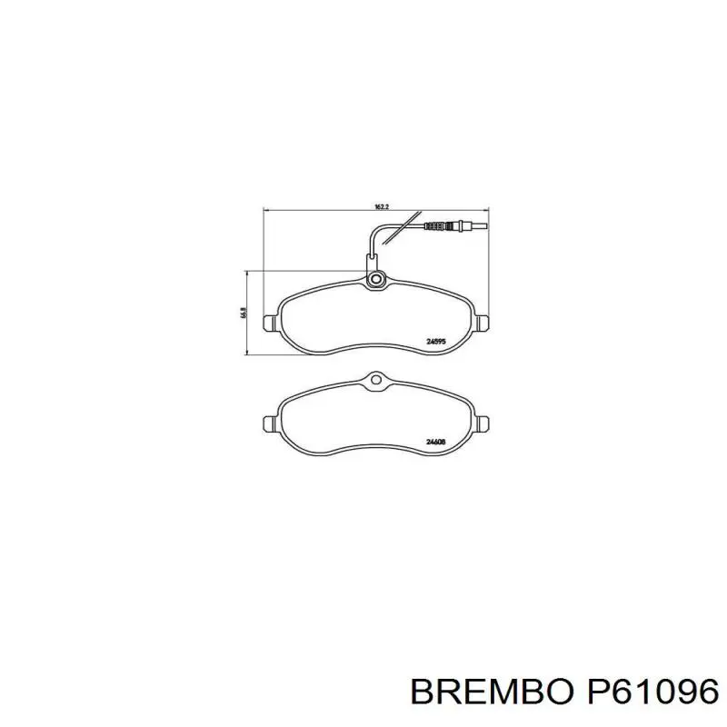 Купити P61096 Brembo Колодки гальмівні передні, дискові