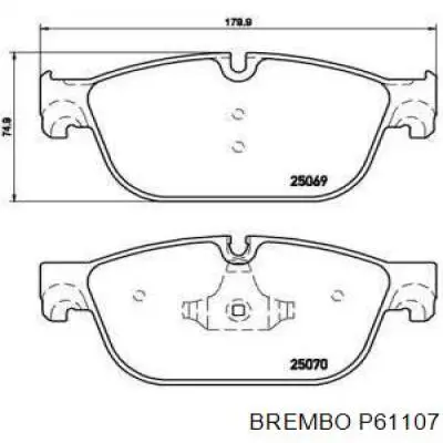 Гальмівні колодки Brembo P61107 ціна, від 43.47 USD