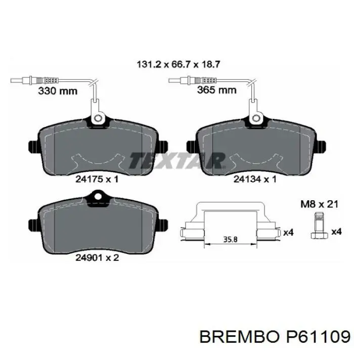 Гальмівні колодки Brembo P61109 ціна, від 37.42 USD