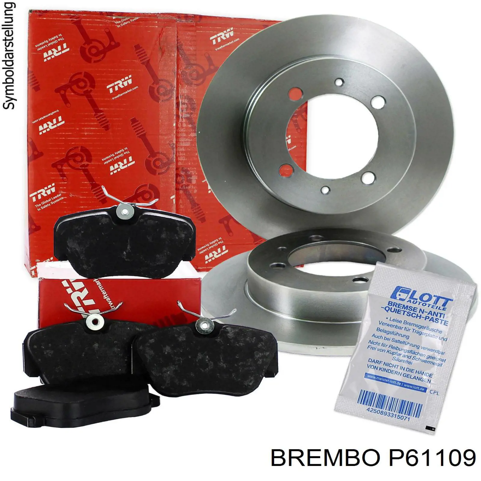 P61109 Brembo колодки гальмівні передні, дискові