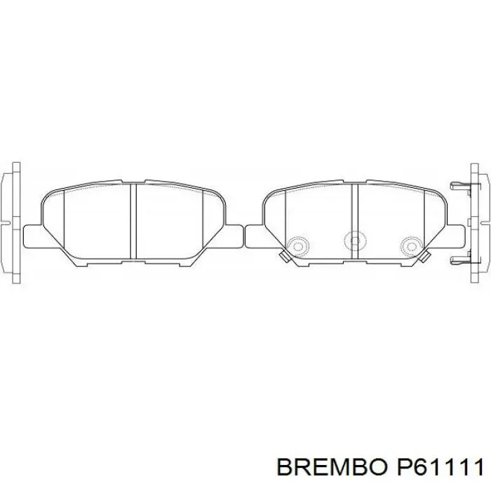 P61111 Brembo Колодки гальмівні задні, дискові