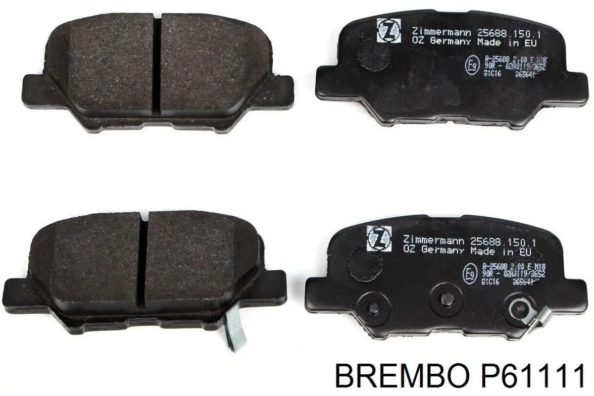 P61111 Brembo колодки гальмові задні, дискові