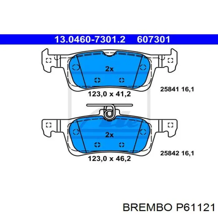 Задні гальмівні колодки P61121 Brembo