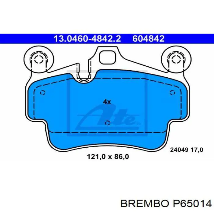 Передні тормозні колодки P65014 Brembo