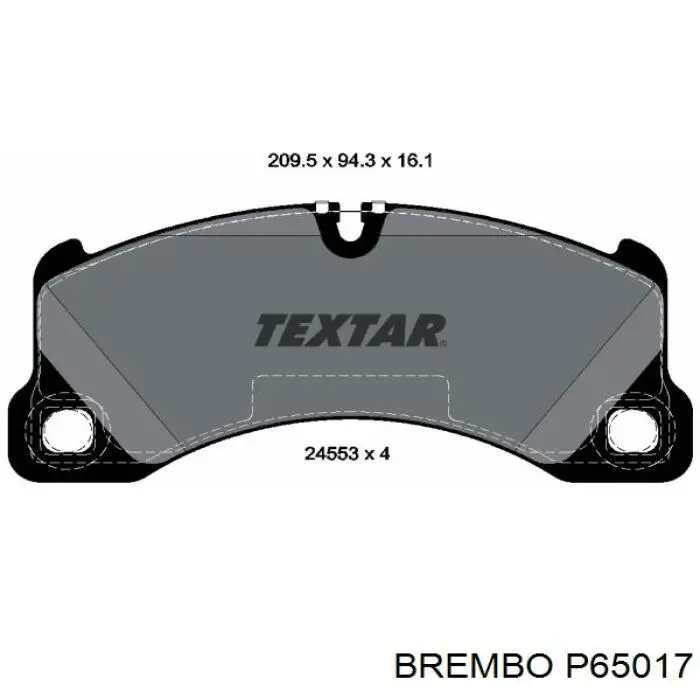 P65017 Brembo колодки гальмівні передні, дискові