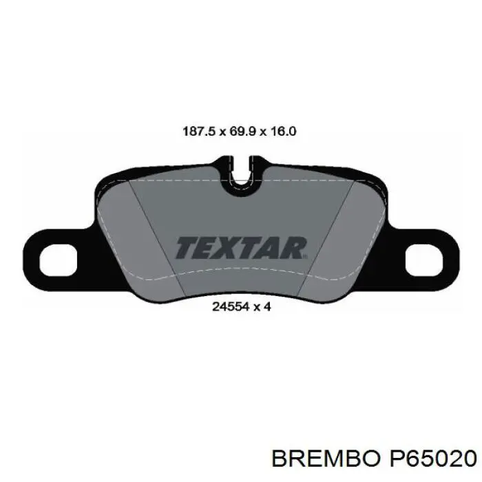 Колодки гальмові задні, дискові P65020 Brembo