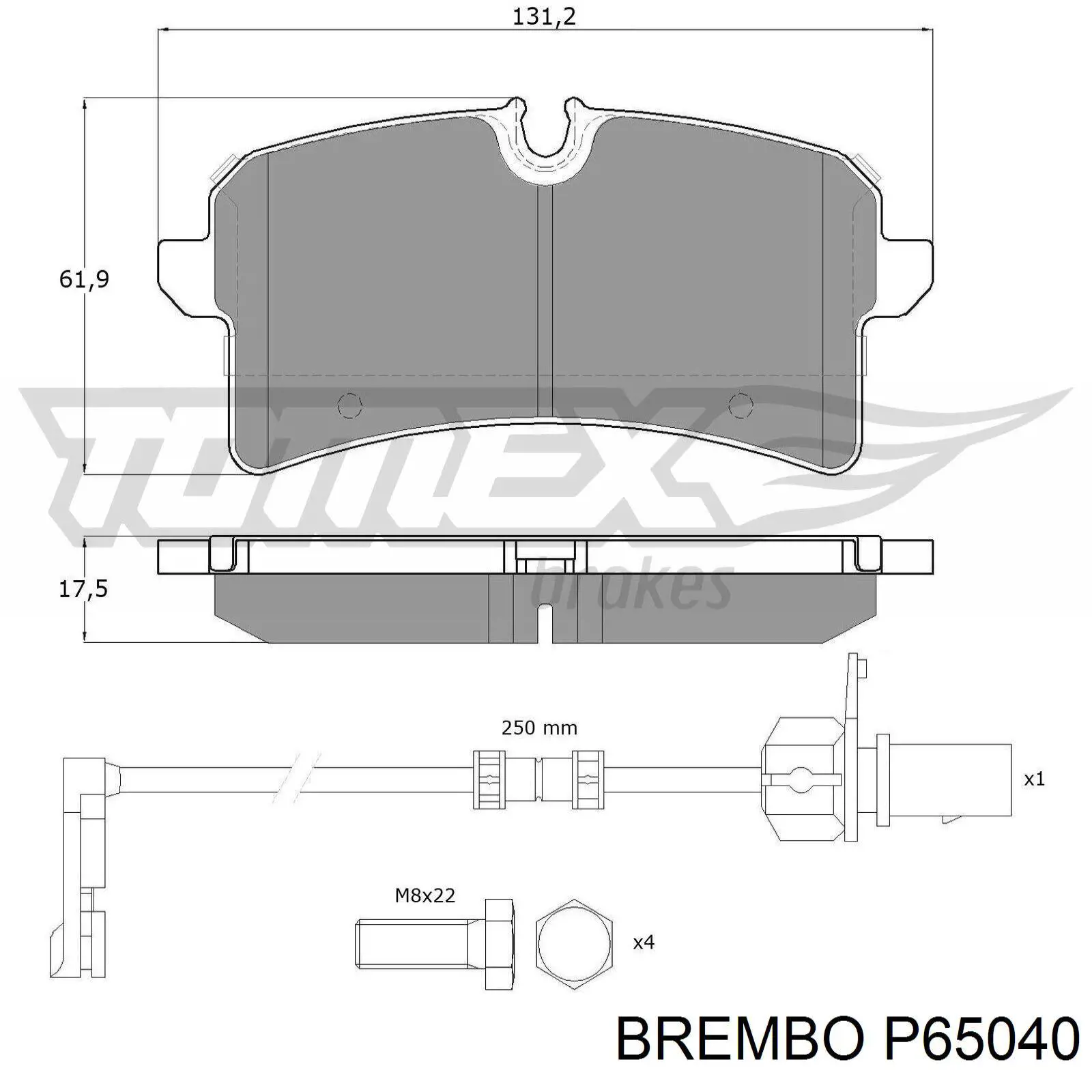 Задні гальмівні колодки Brembo P65040 ціна, від 96.61 USD